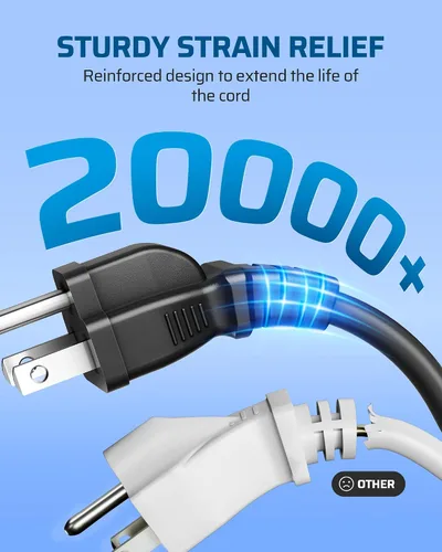 Vista 5 de DEWENWILS Cable de extensión corto, cable de alimentación SJTW de 1 pie, cable de extensión SJTW de 16 AWG resistente a la intemperie