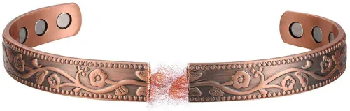 Vista 3 de Pulsera magnética de cobre para mujer de 68 pulgadas ajustable para adaptarse a la mayoría de muñecas con bonita caja Coppet