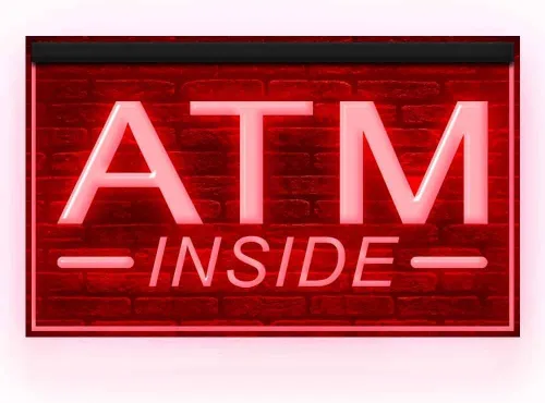 Vista 5 de 120049 ATM Inside 24 Hour Deposit Check Banking Display LED Light Letrero de neón (12 x 8 pulgadas, 16 colores por control remoto)