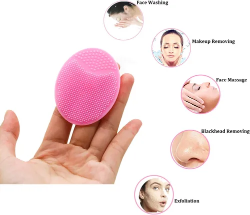 Vista 2 de Limpiador facial, cepillo de limpieza facial de silicona suave, esponja de masaje, eliminación de puntos negros, exfoliante para pieles sensibles