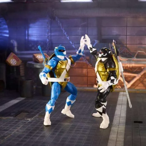 Vista 9 de Power Rangers X TMNT - Figuras de soldado de pie y guardabosques rojos