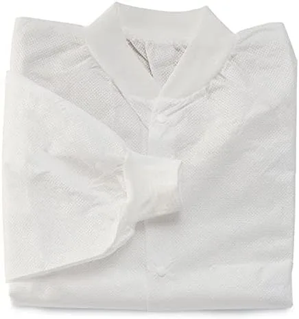 Vista 7 de Medical Nation Paquete de 10 abrigos de laboratorio desechables Abrigo de laboratorio duradero de 1.76 oz SMS hasta la rodilla, reutilizable