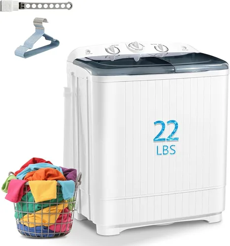 Vista 9 de Lavadora portátil de 17 libras, lavadora automática completa de 2.2 pies cúbicos Compact Laundry Machine with 10 Wash Programs, Washer and Spinner