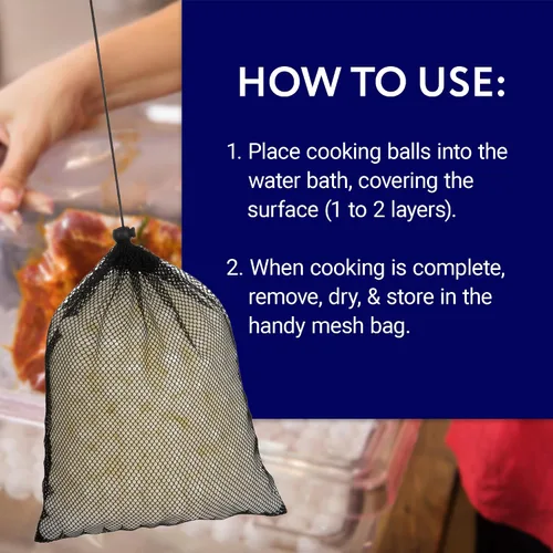 Vista 5 de IMPRESA Paquete de 500 bolas Sous Vide – Control de evaporación y cocción uniforme con bolas aislantes Sous Vide – Compatible con Anova, Inkbird