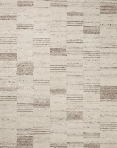 Vista 2 de Loloi Amber Lewis Rocky Collection ROC-04 - Alfombra decorativa de 2 pies 3 pulgadas x 3 pies 9 pulgadas, color marfil/paloma
