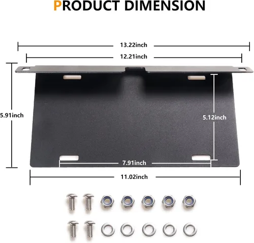 Vista 5 de Marco de matrícula frontal para Ford Bronco 2021 2022 2023 2024 2025 Accesorios de aleación de aluminio resistente soporte de montaje de placa Negro