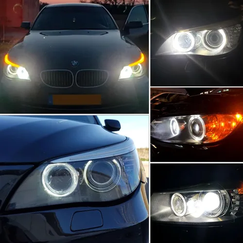 Vista 4 de H8 LED Focos de ojos de ángel con halo Compatible para BMW E60 E61 E63 E64 E70 E90 E92 E70 E71 E82 E87 E89 1 3 5 Series X5/6 Z4/7 Lámpara de xenón