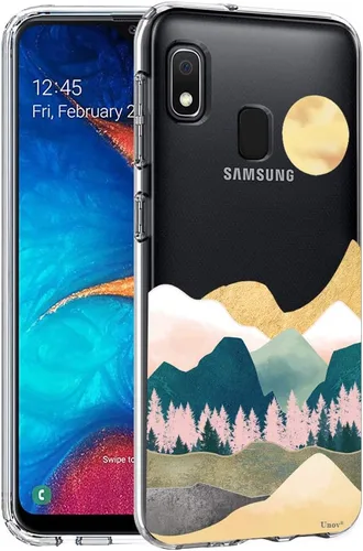Vista 21 de Unov Funda compatible con Galaxy A10e Galaxy A20e funda transparente con diseño de TPU suave, absorción de golpes, patrón delgado en relieve