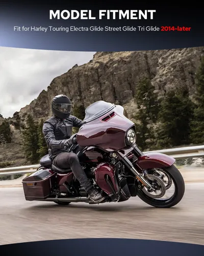 Vista 6 de Benlari Kit de hardware de acoplamiento de 4 puntos en negro brillante 2014-2024 Compatible con Harley Davidson Touring Street Glide Road Glide