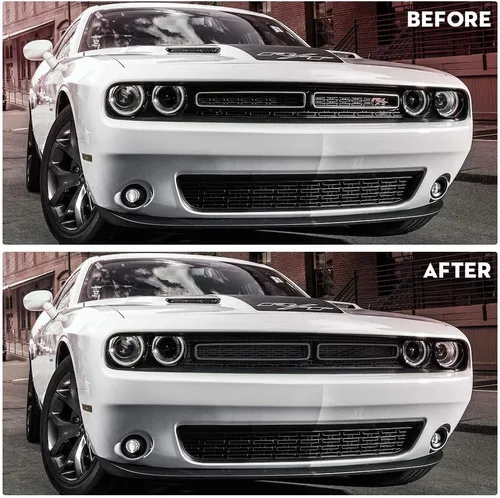 Vista 7 de JeCar Insertos de Parrilla ABS Kit de Embellecedores de Cubierta de Parrilla Accesorios Exteriores Compatibles con Dodge Challenger 2015-2023