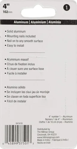 Vista 3 de Hillman 841618 Número de casa 1 de aluminio fundido a presión negro de 4 pulgadas