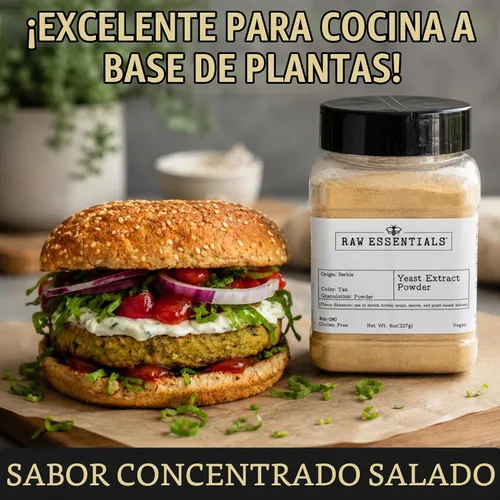 Vista 4 de Raw Essentials Polvo de extracto de levadura, botella de 8 onzas