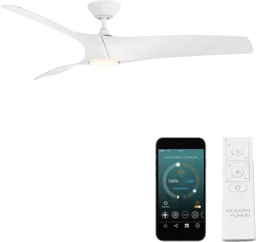 Vista 27 de Zephyr - Ventilador de techo inteligente de 3 aspas para interior y exterior, 52 pulgadas, madera grafito desgastada con kit de luz LED ajustable