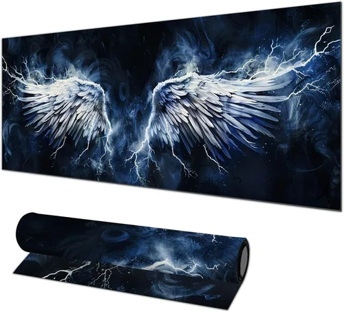 Vista 8 de HOMETITUTE Alfombrilla para mouse de 31.5 x 11.8 pulgadas, con bandera estadounidense, floral, XL, grande, extendida, para teclado, computadora
