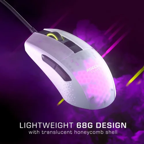 Vista 2 de ROCCAT Burst Pro - Mouse para juegos de PC, interruptores ópticos, mouse ergonómico súper ligero, con cable, iluminación RGB, rueda