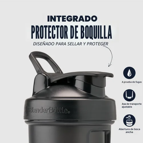 Vista 2 de [Usado] BlenderBottle Classic V2 - Botella mezcladora perfecta para batidos de proteínas y preentrenamiento, 20 onzas, color negro