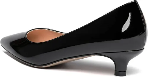 Vista 7 de MODENCOCO Zapatos de tacón bajo de patente sólido para mujer de 1.5 pulgadas