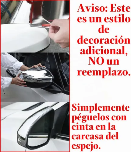 Vista 3 de Manija de puerta lateral cromada y cubiertas de medio espejo, estilo adicional compatible con Dodge Durango/Grand Cherokee 2011-2021