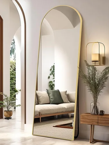 Vista 12 de Anpark Black Arched Mirror Full Length with Stand 24" x 65" Large Full Body Dressing for Wall Standing Floor Mirror for Bedroom Wall Mounted for