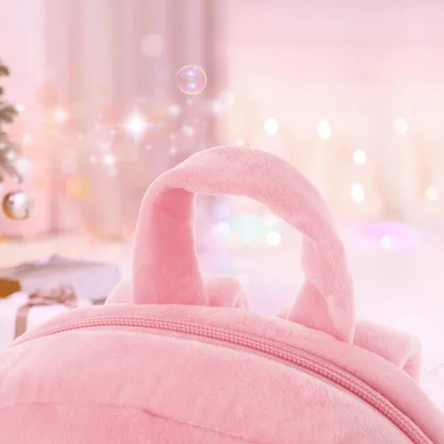 Vista 5 de Mloovnemo Mochila de hombro para niños de 1 a 5 años de edad preescolar de felpa de unicornio, Mochila de hombro preescolar de viaje de felpa
