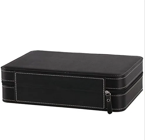 Vista 4 de Homeater Caja de reloj de 10 ranuras Caja de viaje portátil con cremallera Caja de almacenamiento de joyería de almacenamiento de almacenamiento