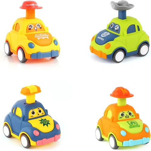 Vista 9 de Juguetes de coche para niños pequeños de 1 a 3 años, regalo de cumpleaños para niños y niñas de 1 a 3 años, juguetes de vehículos urbanos para tirar