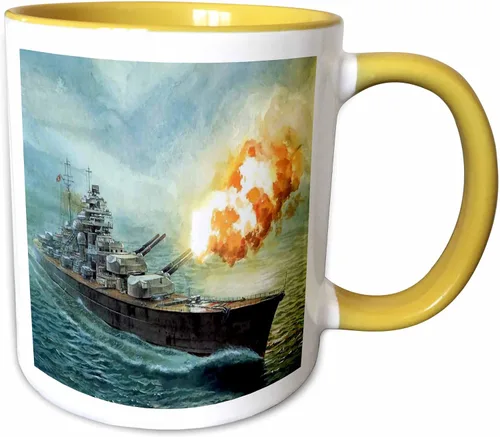 Vista 10 de 3dRose Painting Of Battleship Bismark.jpg 11oz Two-Tone Black Mug