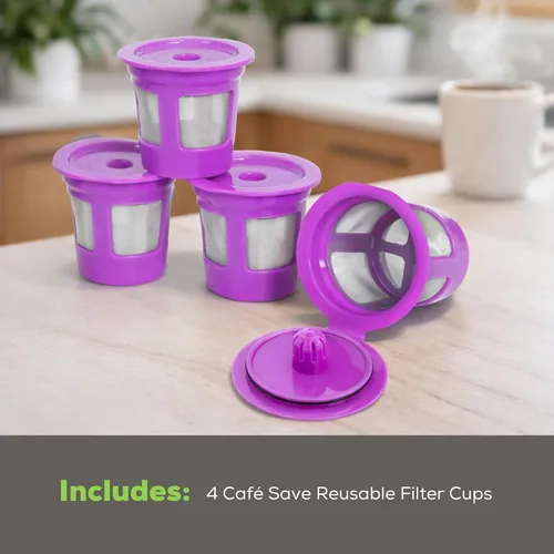 Vista 10 de Perfect Pod 1-Stream Cafe Save - Filtros de café reutilizables para cápsulas K Cup – Cápsulas de café recargables con filtro de malla integrado