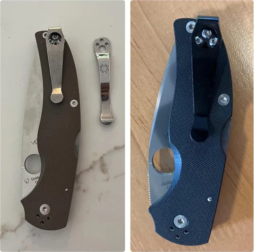 Vista 4 de Clip de bolsillo de titanio de transporte profundo para Spyderco Para 3, Paramilitary 2 y más modelos de cuchillos, clip de bolsillo personalizado