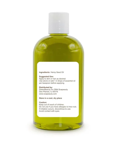 Vista 2 de Soapeauty Aceite de semilla de cáñamo sin refinar prensado en frío Masaje y aceite corporal para hacer piel, cara, cabello y jabón Portador