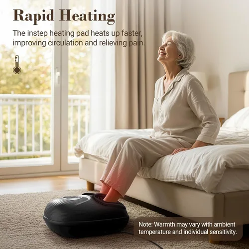 Vista 5 de CuPiLo - Masajeador shiatsu de pies con calor, elegible para FSA y HSA, vibración y presión ajustable para fascitis plantar, neuropatía, regalo
