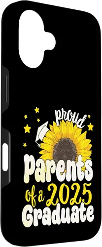 Vista 3 de iPhone 16 Parents of a 2025 Graduate 25 Senior Graduation Sunflower Case