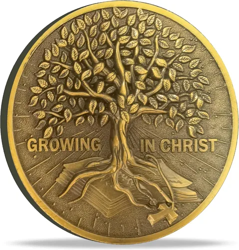 Vista 8 de Growing in Christ - Ficha de bolsillo con versículo bíblico de oro antiguo (4 unidades)