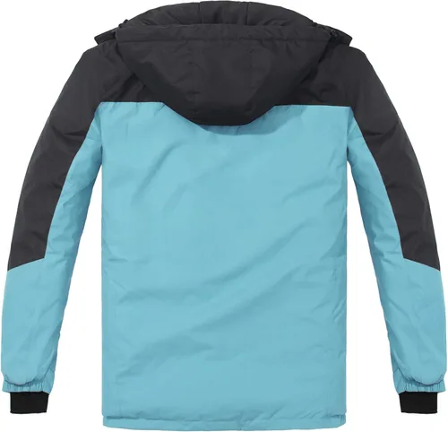 Vista 3 de Spmor Chaqueta de esquí impermeable con capucha para hombre, abrigo de snowboard para invierno, resistente al viento, para la nieve