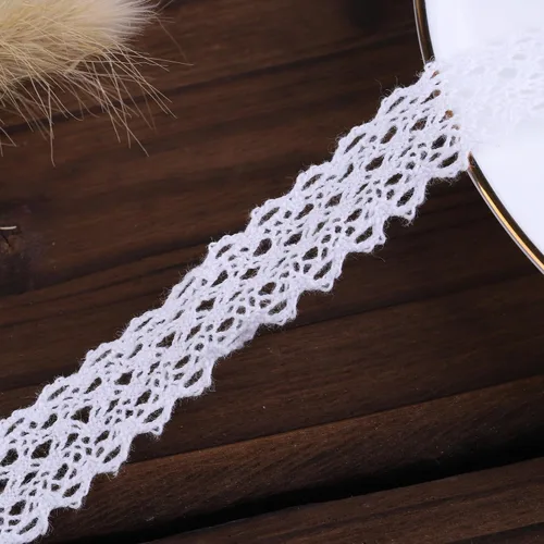 Vista 8 de Cinta de encaje vintage de 20 yardas x 0.5 pulgadas, borde de encaje de algodón de ganchillo para paquete de Navidad, costura de bricolaje, boda
