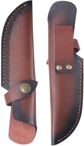 Vista 9 de MiOYOOW Funda de cuero para cuchillo, funda retro en relieve para cinturón para hoja de 4.7 x 1.6 pulgadas