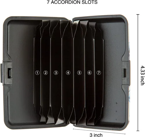 Vista 3 de Kaabao Soporte para tarjetas de crédito, cartera de metal para tarjetas de bloqueo RFID, mini funda rígida de aluminio delgada para tarjetas