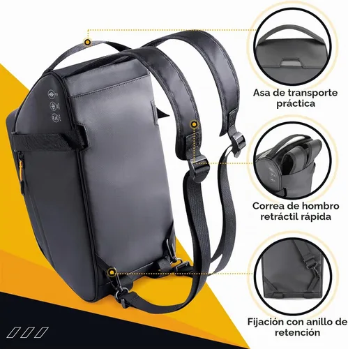 Vista 3 de WOTOW Bolsa impermeable para portabicicletas – Bolsa de maletero de bicicleta de gran capacidad de 10 L, alforjas reflectantes para sillín