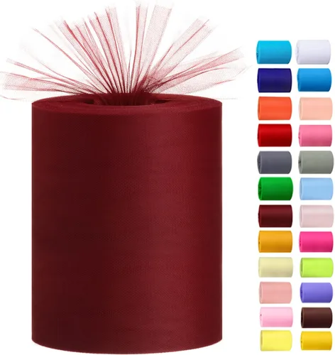 Vista 17 de Rollos de tul de 6 pulgadas por 100 yardas (300 pies) de tela de carrete de tul para bricolaje, faldas tutú, bodas, baby shower, manualidades