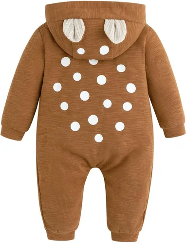 Vista 150 de Simplee Kids Enterizo con diseño de conejo de Pascua con capucha, para bebé, overol con cremallera y orejas largas