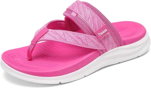 Vista 9 de Orthopedic Arch Support Flip Flops for Women Adjustable Strap Double Layer Comfort Sandals Plantar Fasciitis Heel Pain Relief Orthopedic Beach