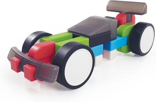 Vista 3 de Guidecraft IO Blocks - Juego de autos de carreras, vehículos educativos STEM, juguete de construcción -48 piezas