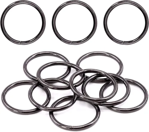 Vista 10 de Swpeet 60 anillos de metal multiusos de bronce resistentes de 3/2 pulgadas a 1.496 in para bolsas de hardware, anillos de mano, accesorios