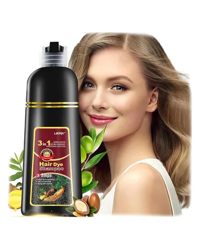 Vista 15 de leorx - Paquete de 2 champús de tinte para el cabello negro, 3 en 1, tinte de champú para cobertura de canas, coloración herbaria instantánea