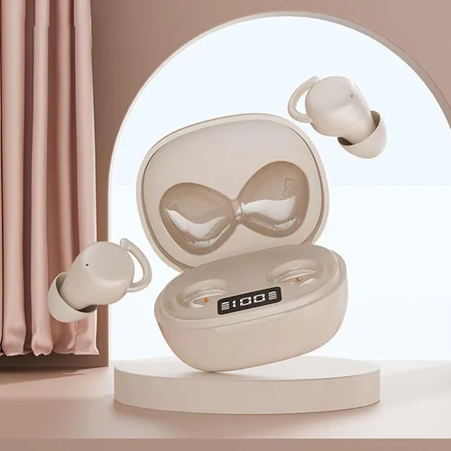 Vista 8 de Bewinner Audífonos inalámbricos para dormir con cancelación de ruido, Bluetooth 5.4 invisible para dormir de lado, ligeros y cómodos, con calidad