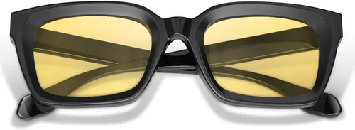 Vista 5 de VISOONE Blue Light Blocking Glasses Men Women Vintage Square Eyeglasses Negro