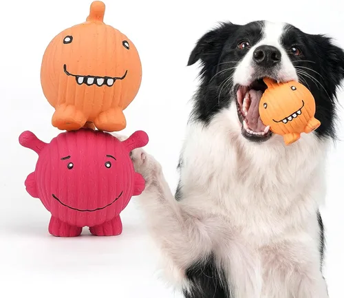 Vista 17 de Pelota de juguete indestructible para perros, pelotas de tenis duraderas para masticadores agresivos, pelotas flotantes y de alto rebote