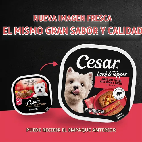 Vista 2 de Comida enlatada para perros adultos,sabor césar, Carne