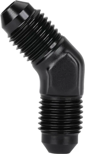 Vista 6 de 3AN macho a 3AN macho Flare 45 grados Unión acoplador adaptador de montaje aluminio negro
