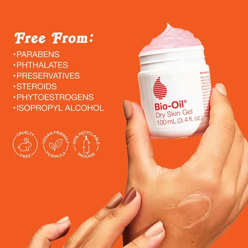 Vista 5 de Bio-Oil Gel para piel seca, hidratante facial y corporal, hidratación de absorción rápida, con emolientes calmantes y vitamina B3, no comedogénico